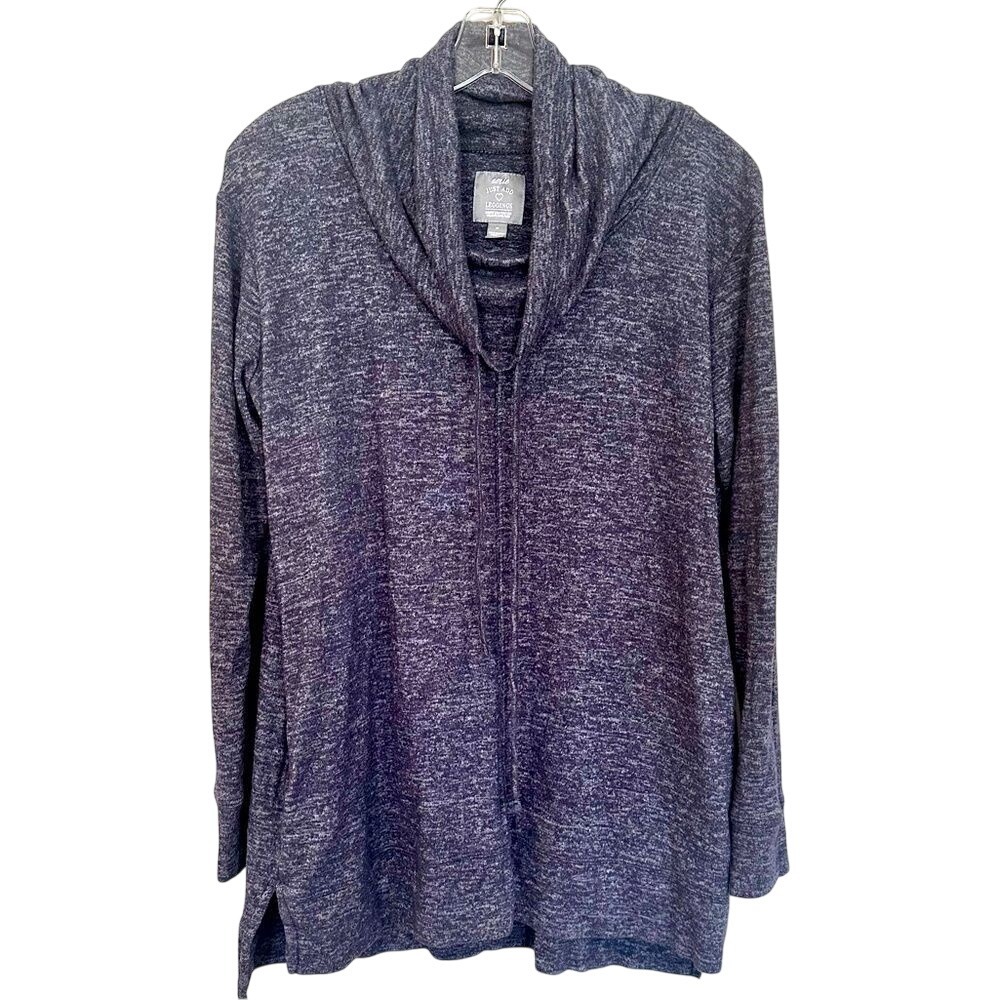 Aerie Just‎ Add Leggings Cowl Neck Tunic Top Women's Medium Heather Blue Casual